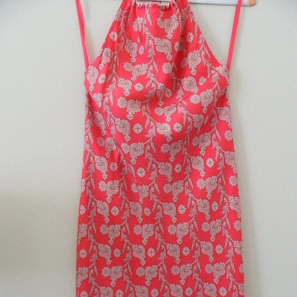 GAP Salmon Pink Silk Halter Dress , size 2
